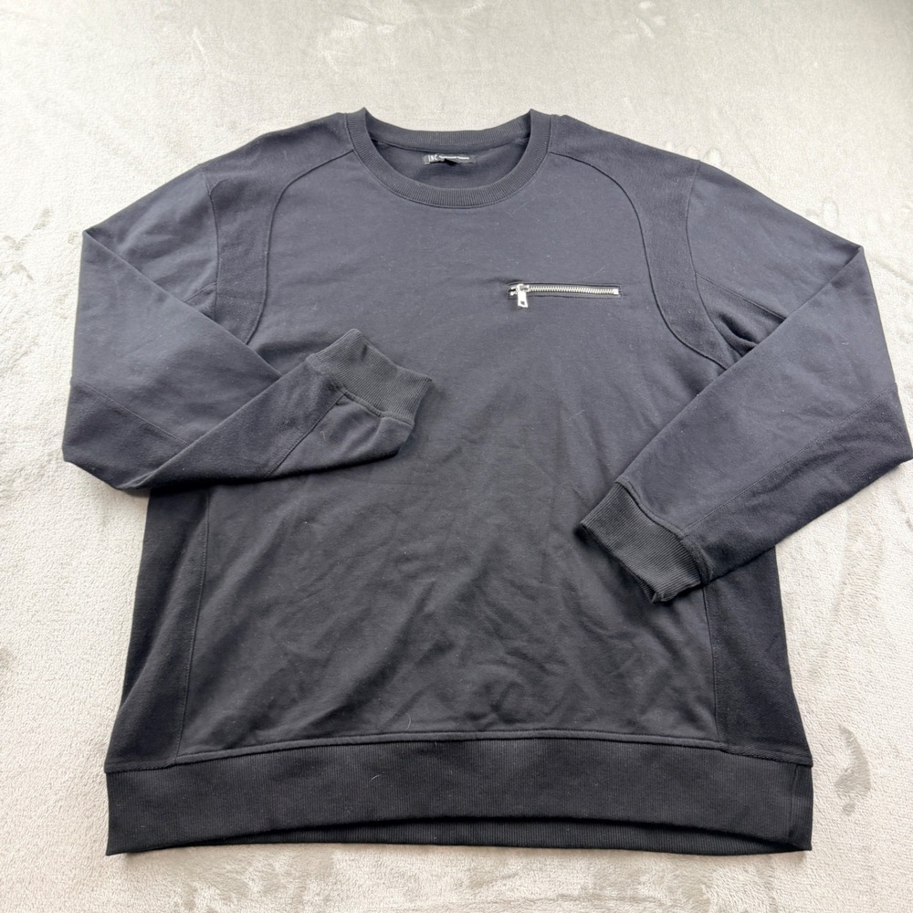 INC International Concepts Men's Large Black Crewneck Sweatshirt Long Sleeve